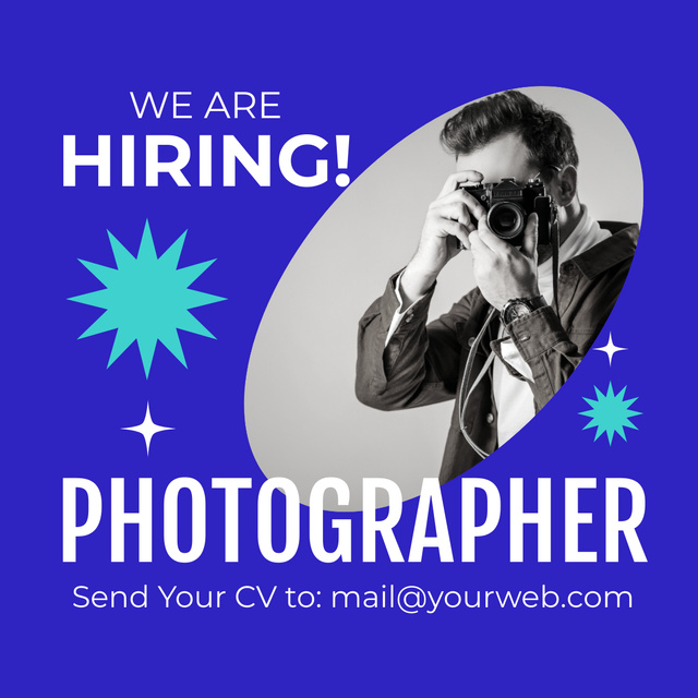 Designvorlage Recruiting of Professional Photographers für LinkedIn post