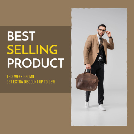 Discount Offer with Man in Stylish Outfit Instagram Design Template