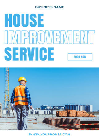 Designvorlage House Improvement Service of Building and Construction für Flayer