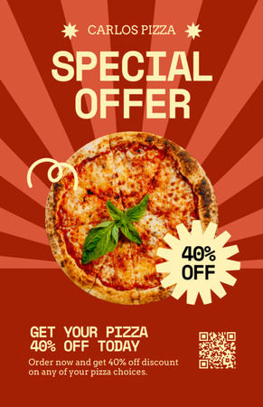 Speciální nabídka Sleva na pizzu na červenou Recipe Card Šablona návrhu