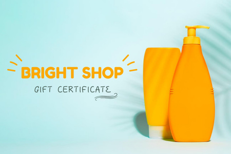 Summer Skincare Ad Gift Certificate Design Template