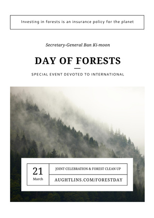 Platilla de diseño International Day of Forests Event with Picturesque Mountains Poster