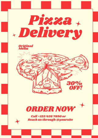 Offer Discounts for Pizza Delivery Flayer Design Template