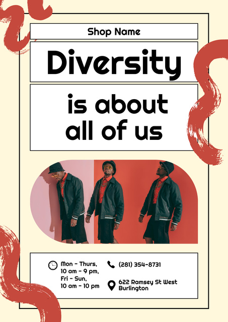 Offer of Diverse Clothing Poster Tasarım Şablonu