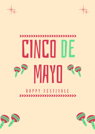 Cinco De Mayo Festival Postcard A6 Vertical Design Template