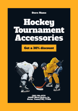 Accessories for Hockey Tournament Poster Design Template