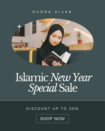 Designvorlage New Year Special Sale of Islamic Fashion für Instagram Post Vertical