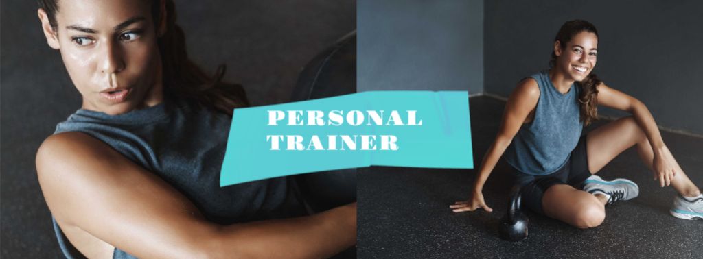 Woman coach at Fitness classes Facebook cover – шаблон для дизайна