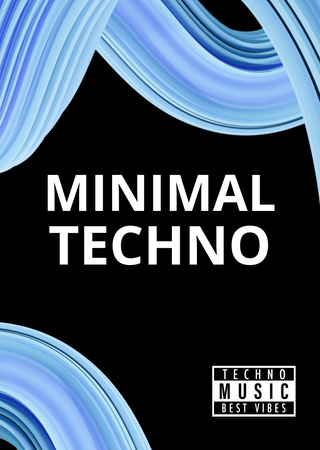 Template di design Minimal Techno Party announcement Flyer A6