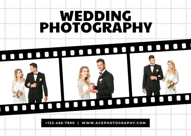 Wedding Photographer Services Card Modelo de Design