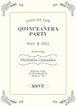 Celebration Invitation Quinceañera Invitation Design Template