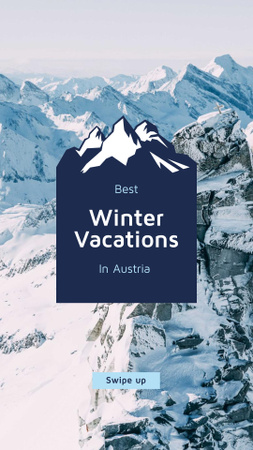 Winter Tour Snowy Mountains View Instagram Story Modelo de Design