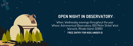 Designvorlage Open night in Observatory event für Tumblr