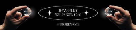 Jewelry Sale Ad with Diamonds Ebay Store Billboard Design Template