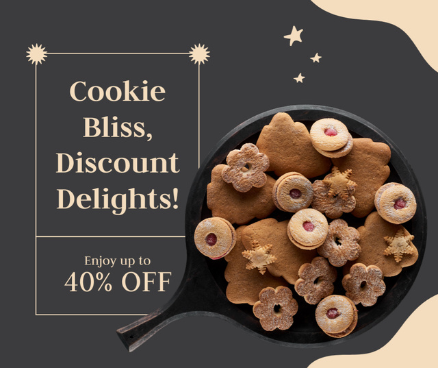 Designvorlage Delightful Sweet Cookies Sale für Facebook