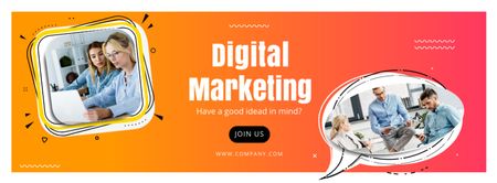 Ontwerpsjabloon van Facebook cover van Uitnodiging voor digitaal marketingbureau