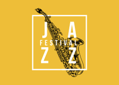 Jazz Festival with Saxophone on Yellow