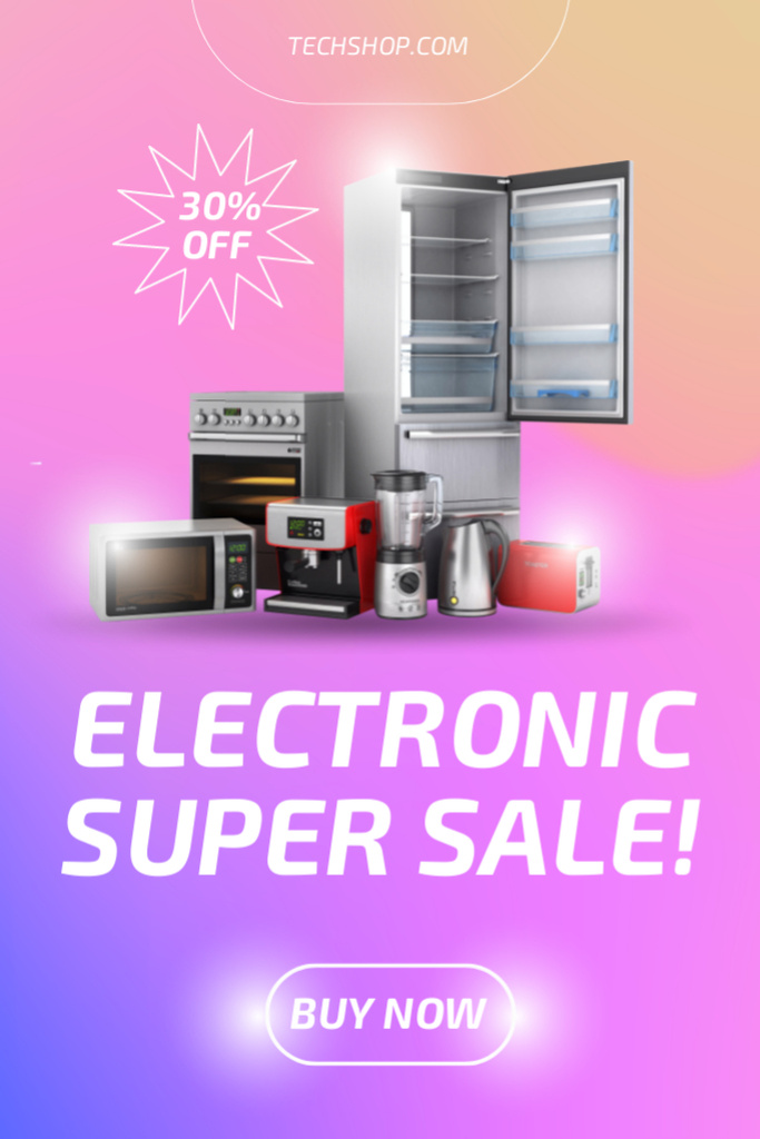 Plantilla de diseño de Super Sale Announcement on Household Appliances Tumblr 