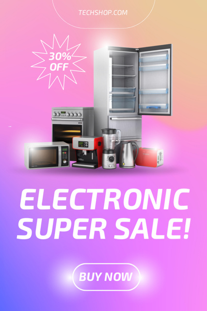 Super Sale Announcement on Household Appliances Tumblr Design Template