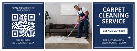 Plantilla de diseño de Anuncio de servicios de limpieza de alfombras Coupon 