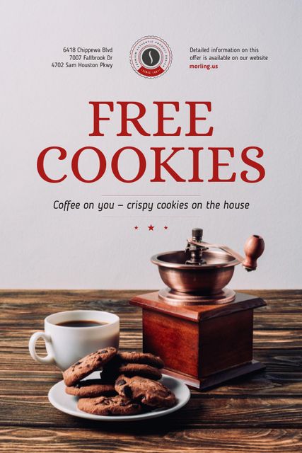 Coffee Shop Promotion with Coffee and Cookies Tumblr Modelo de Design