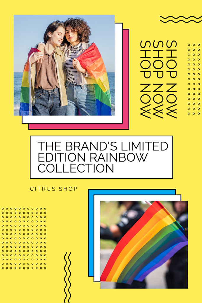 LGBT Flag Sale Offer Pinterest Šablona návrhu