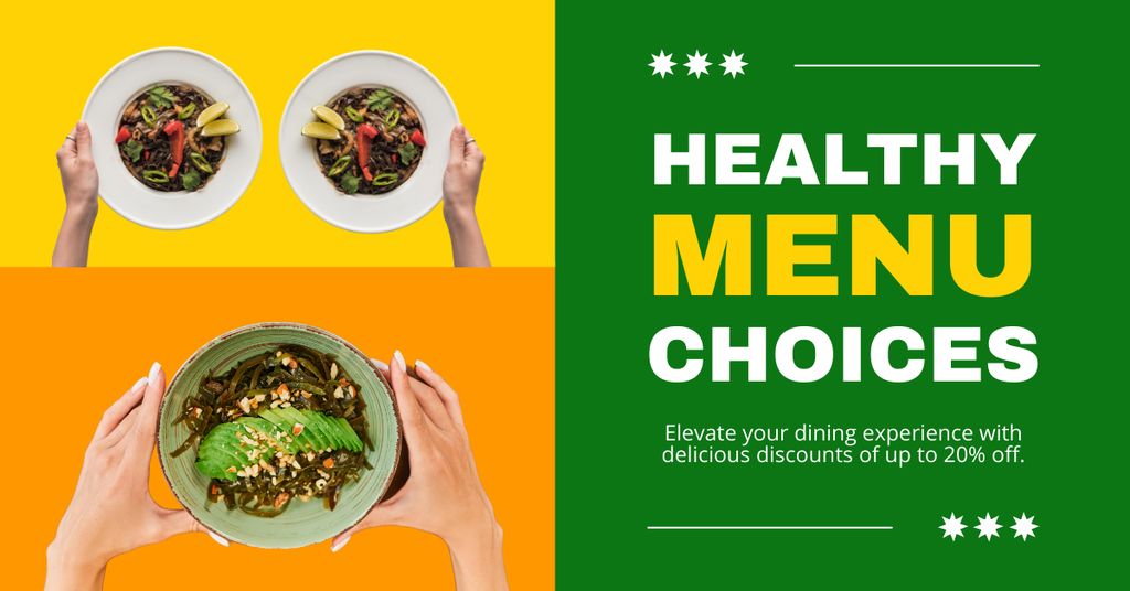 Ad of Healthy Food Menu Choices Facebook ADデザインテンプレート