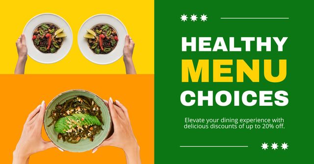 Ad of Healthy Food Menu Choices Facebook ADデザインテンプレート