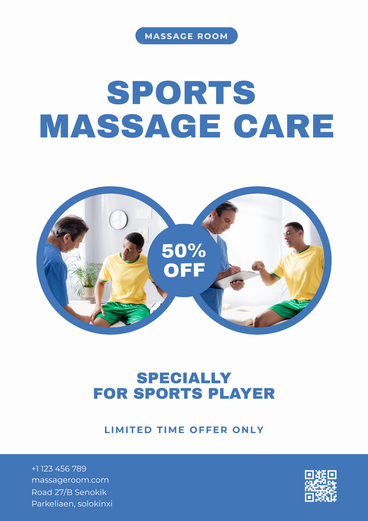 Offer of Sport Massage Services Poster Tasarım Şablonu