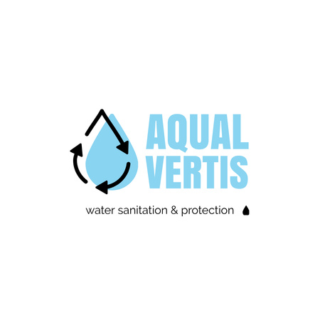 Plantilla de diseño de Water Services Ad with Drop in Blue Logo 1080x1080px 