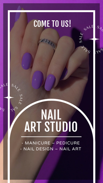 Designvorlage Nail Art Studio With Several Services Offer für TikTok Video