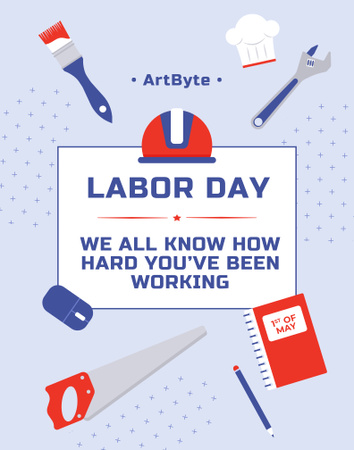 Labor Day Celebration Announcement Poster 22x28in Design Template