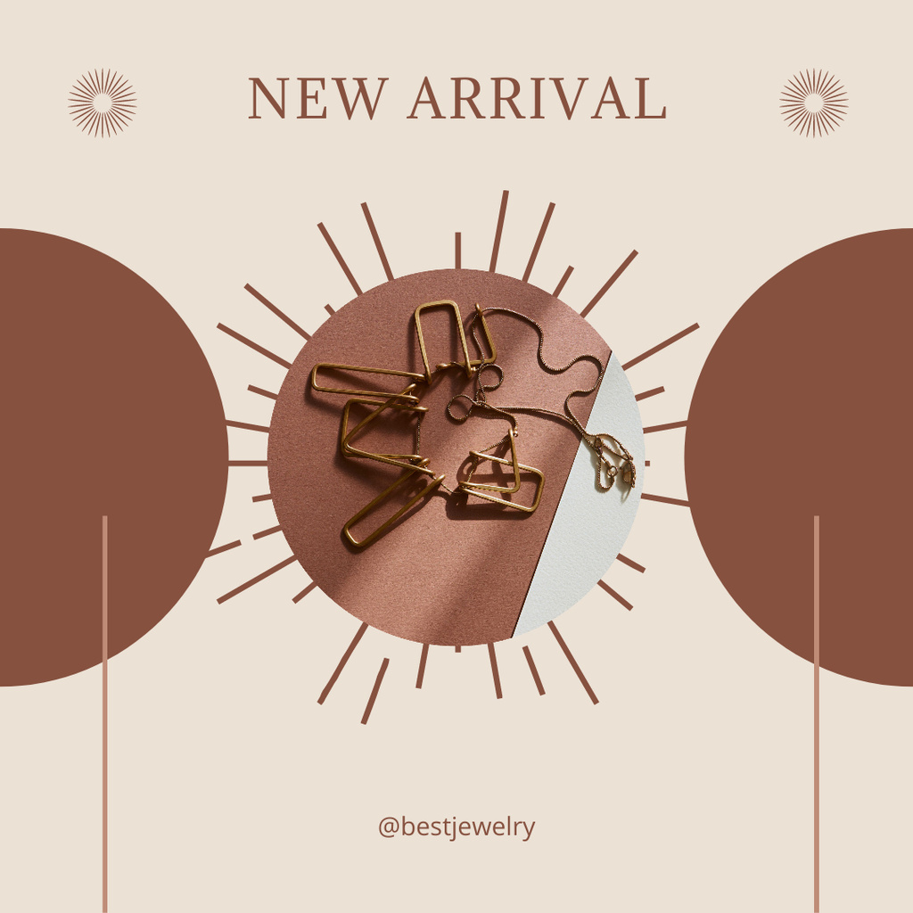 Modern Jewelry Ad with New Necklace Instagram Šablona návrhu