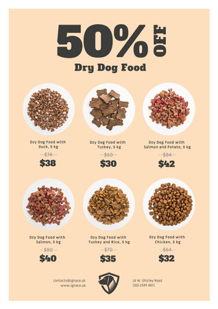 Оголошення про продаж кормів для домашніх тварин Poster A3 – шаблон для дизайну