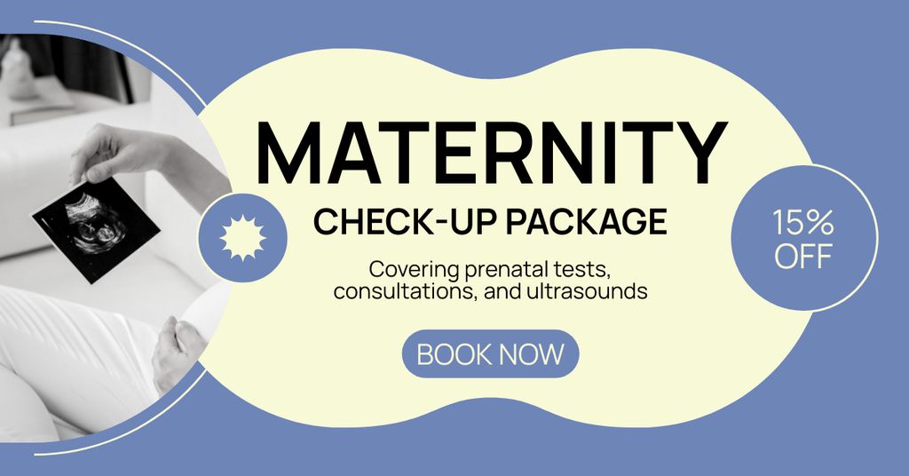 Discount on Maternal Checkup with Consultation and Ultrasound Facebook AD Šablona návrhu