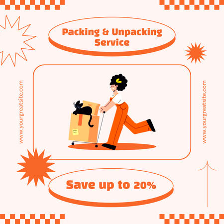 Ad of Discount on Packing and Unpacking Services Instagram AD Design Template