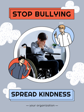 Designvorlage Awareness of Stop Bullying für Poster 36x48in