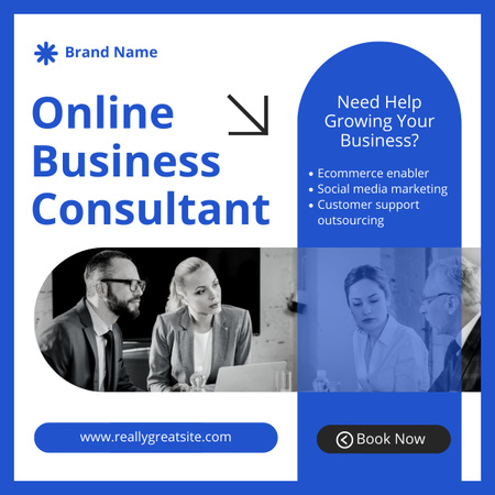 Business Consulting Online Services Ad LinkedIn post Design Template