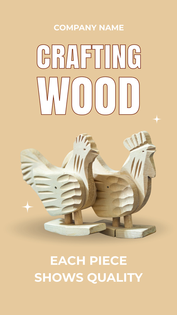 Crafting Wooden Figures And Decor Offer Instagram Story Šablona návrhu