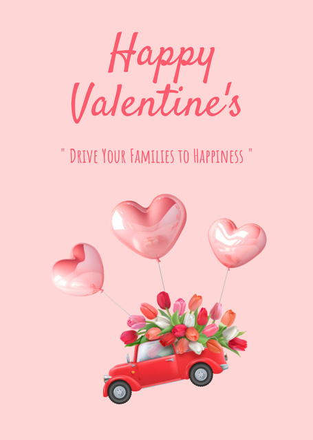 Cute Valentine's Day Greeting Card Postcard A6 Verticalデザインテンプレート