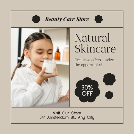 Natural Skincare Products With Discount Instagram Design Template