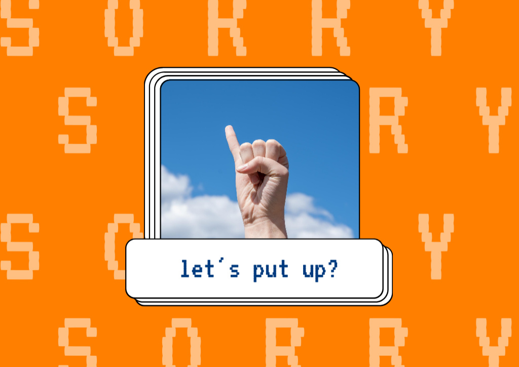 Modèle de visuel Cute Apology with Little Finger - Card