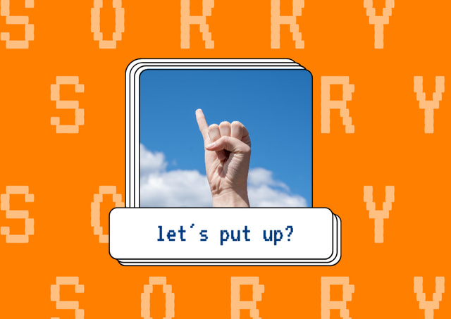 Cute Apology with Little Finger Card – шаблон для дизайну