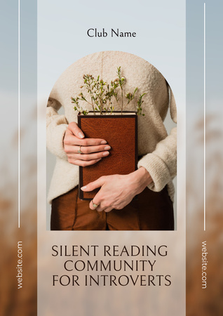 Platilla de diseño Silent Book Club for Introverts Poster