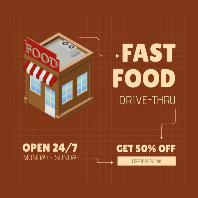 Szablon projektu Fast Food Spot Opening Announcement Instagram