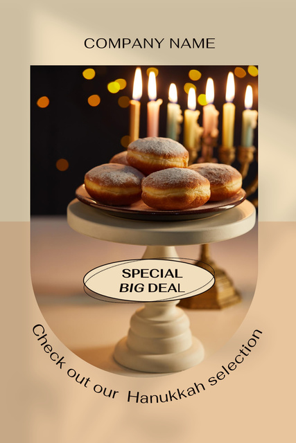 Ontwerpsjabloon van Pinterest van Hanukkah Treats With Special Big Deal
