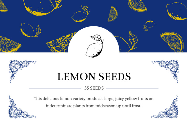 Lemon Seeds Retail Label Design Template
