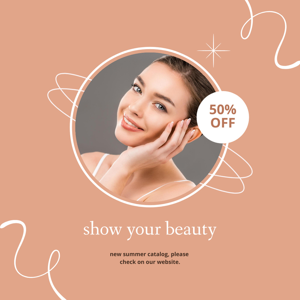 Plantilla de diseño de Beauty Ad with Young Woman Instagram 