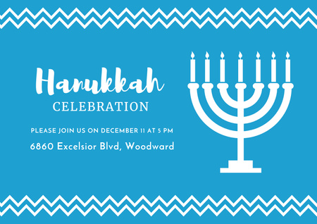 Convite para a celebração do feriado de Hanukkah Poster A2 Horizontal Modelo de Design
