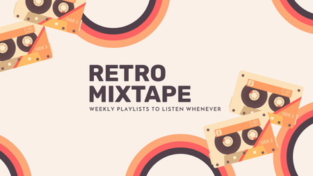 Playlist Ad with Retro Mixtape Youtube Design Template